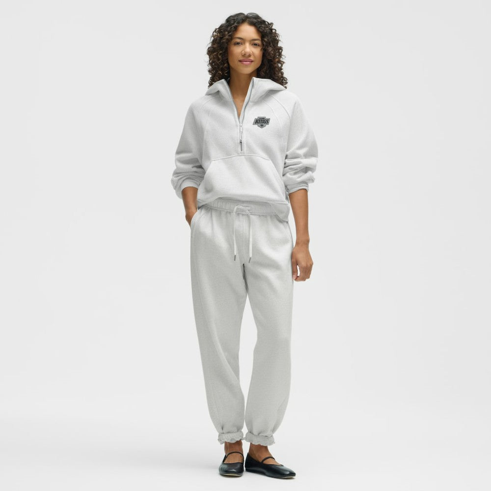 Los Angeles Kings lululemon Women's Scuba Oversized Half-Zip Hoodie - Heathered Core Ultra Light Grey Hoodies