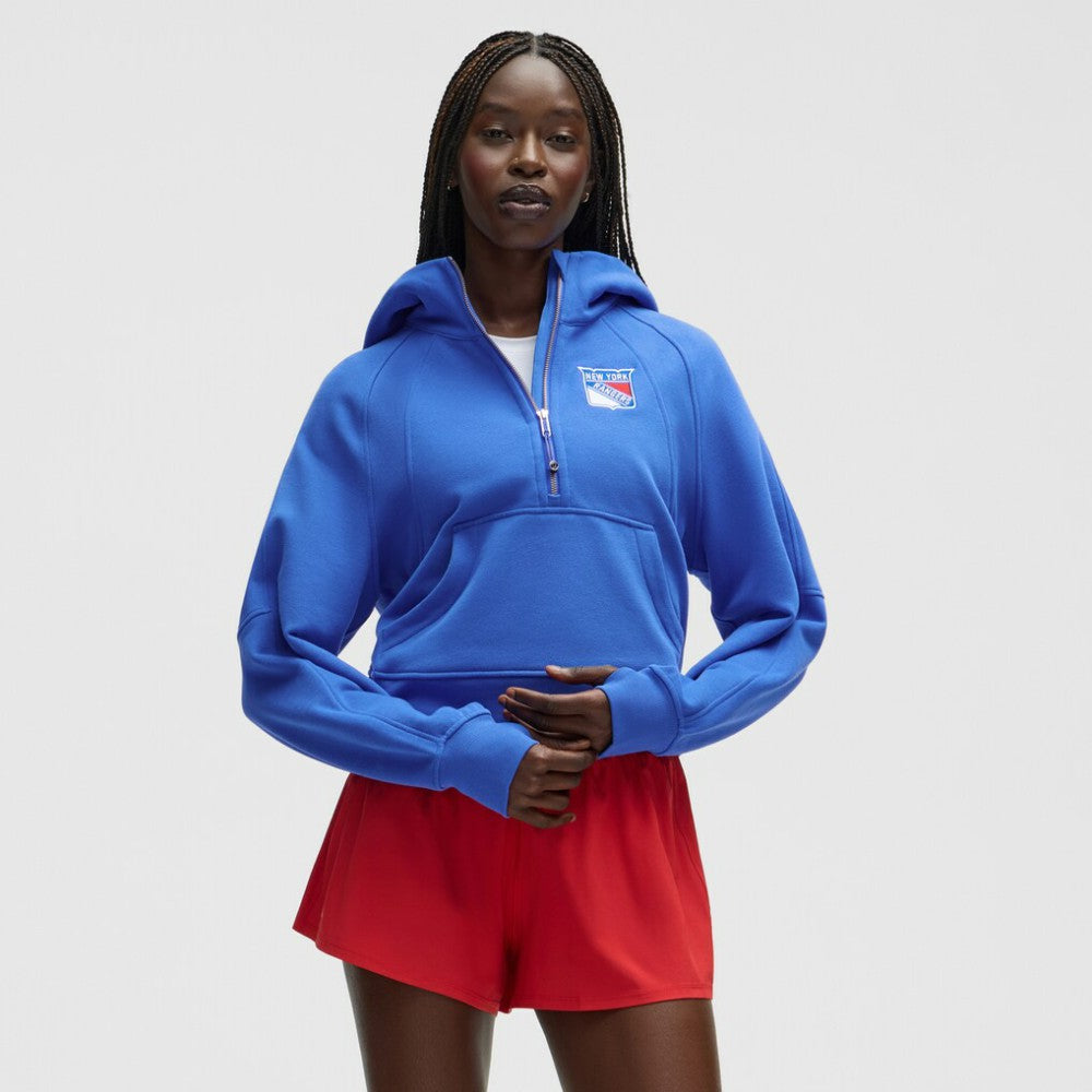 New York Rangers lululemon Women's Scuba Oversized Half-Zip Hoodie - Blue Hoodies