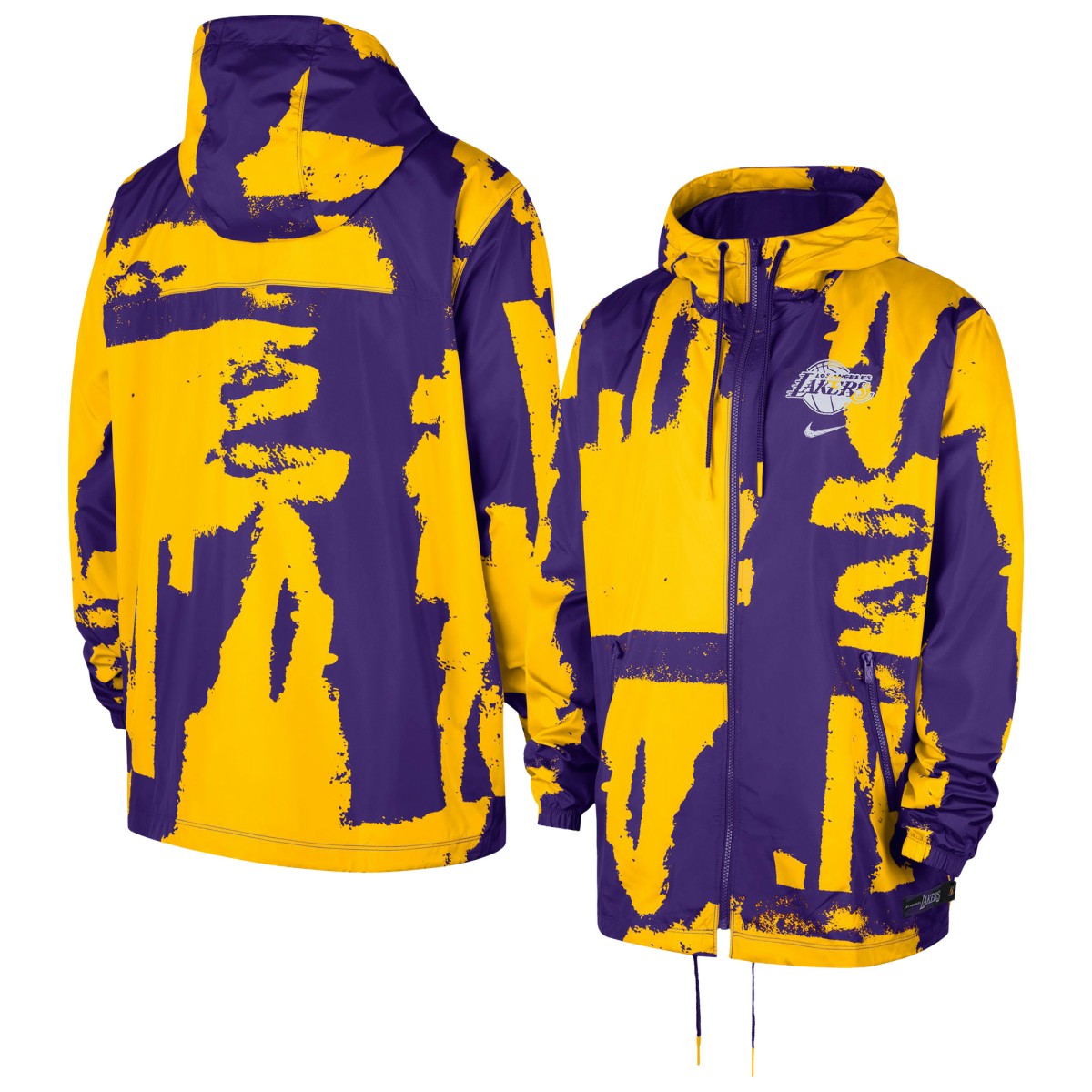 Los Angeles Lakers Unisex Courtside Club Premium Woven Full-Zip Hooded Jacket - Purple discount