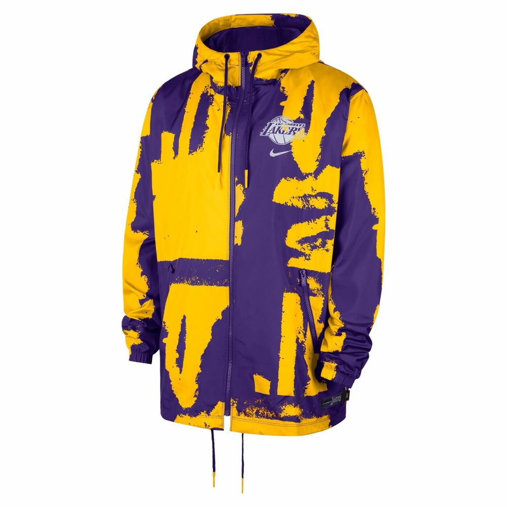 Los Angeles Lakers Unisex Courtside Club Premium Woven Full-Zip Hooded Jacket - Purple discount