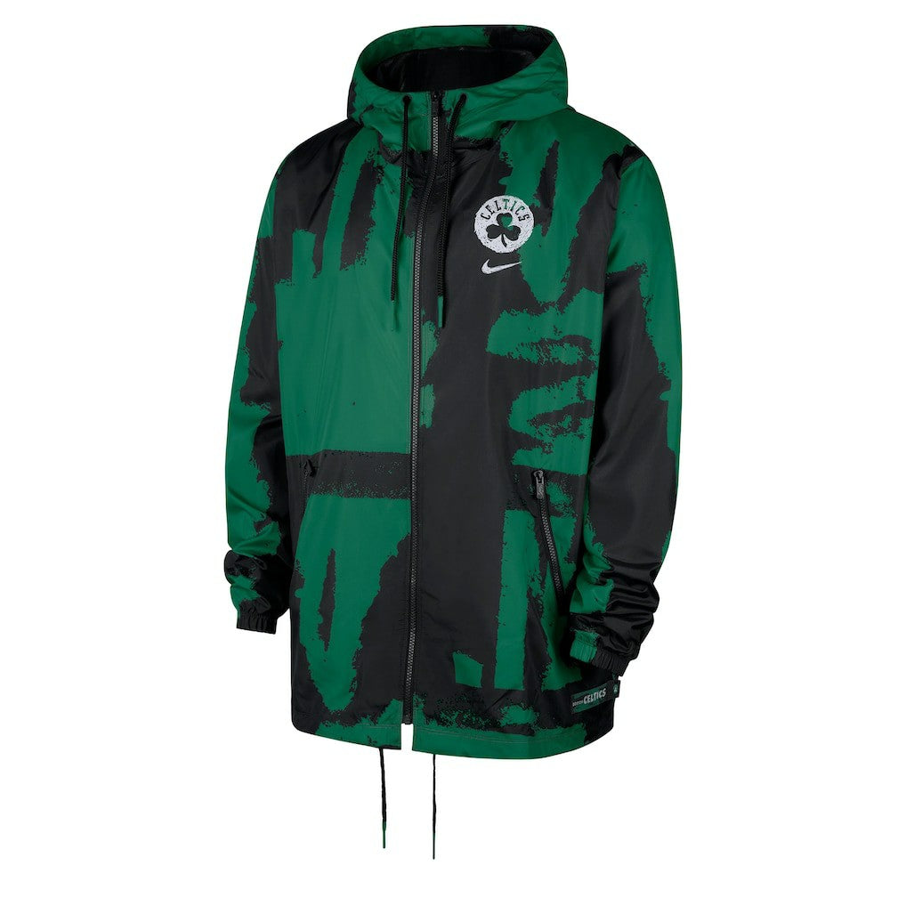 Boston Celtics Courtside Club Premium Woven Full-Zip Hooded Jacket - Black/Kelly Green online