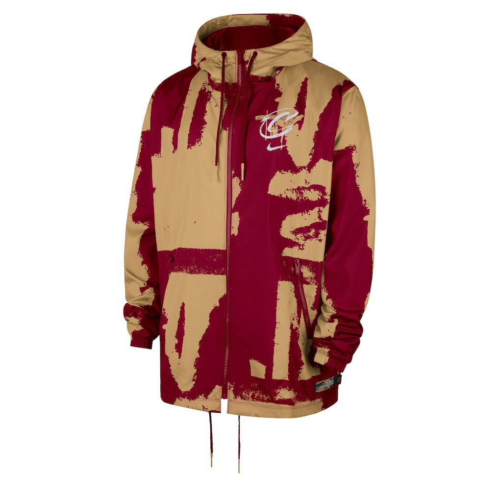 Cleveland Cavaliers Courtside Club Premium Woven Full-Zip Hooded Jacket sale - Wine/Gold on sale
