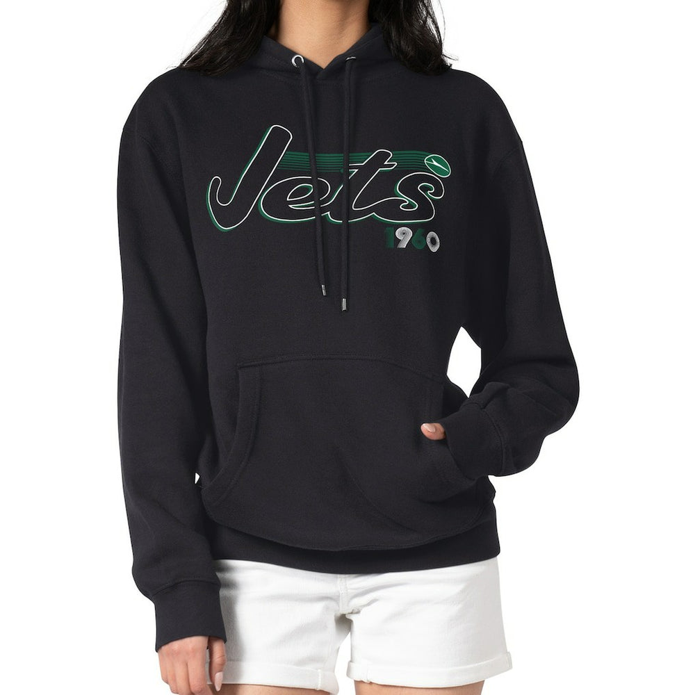 New York Jets Starter Women's Groovy Script Pullover Hoodie - Black cheap