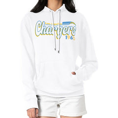 Los Angeles Chargers Starter Women's Groovy Script Pullover Hoodie - White outlet