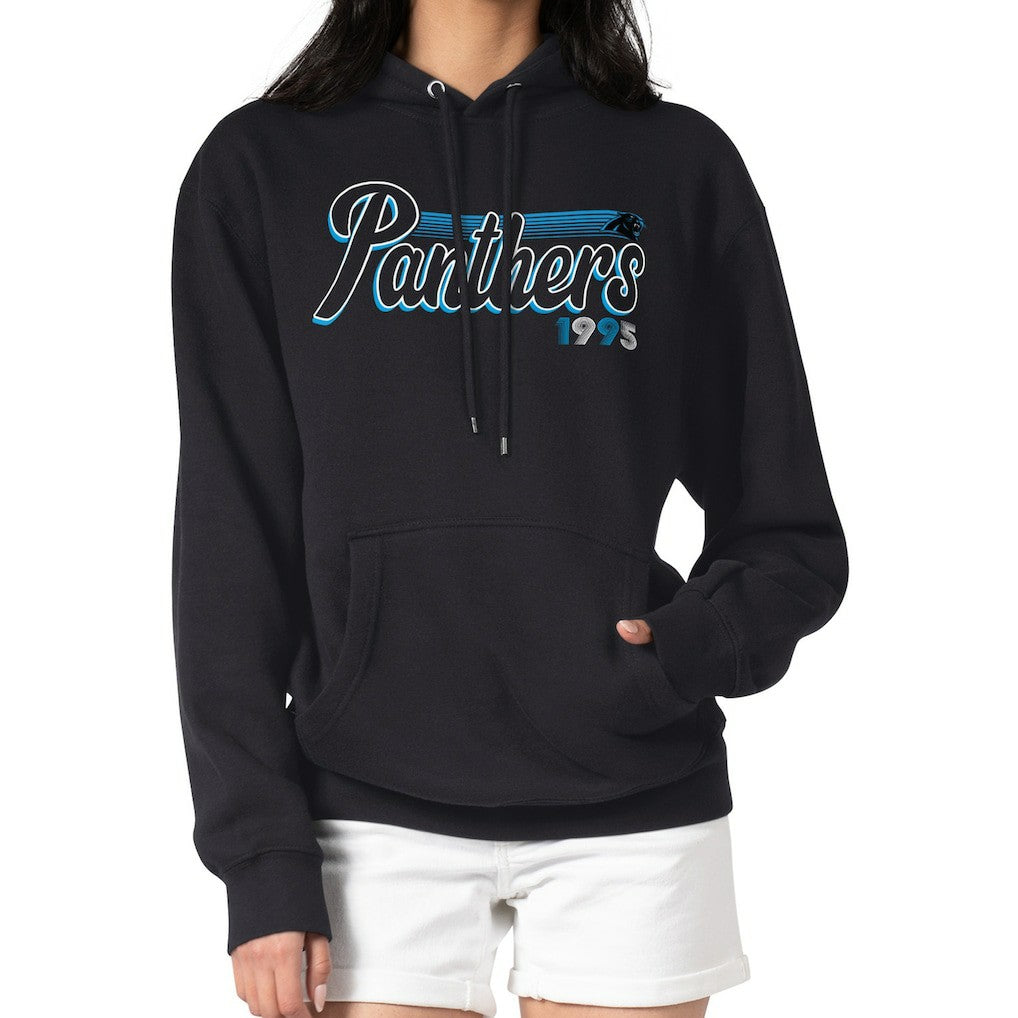 Carolina Panthers Starter Women's Groovy Script Pullover Hoodie - Black sale