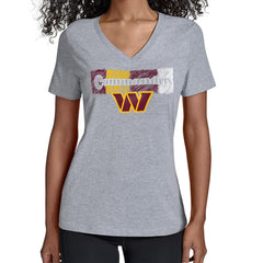 Washington Commanders Starter Women's Color Shading V-Neck T-Shirt - Gray on sale