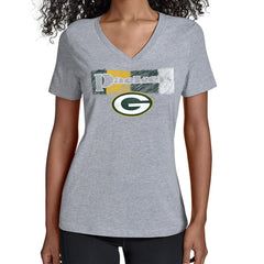 Green Bay Packers Starter Women's Color Shading V-Neck T-Shirt - Gray cheap