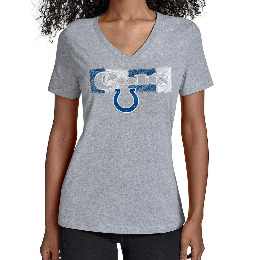 Indianapolis Colts Starter Women's Color Shading V-Neck T-Shirt - Gray discount