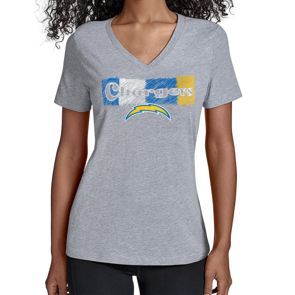 Los Angeles Chargers Starter Women's Color Shading V-Neck T-Shirt - Gray online