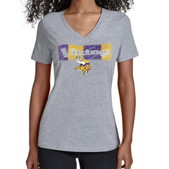 Minnesota Vikings Starter Women's Color Shading V-Neck T-Shirt - Gray on sale