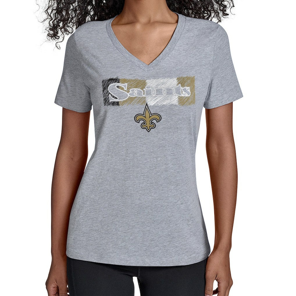 New Orleans Saints Starter Women's Color Shading V-Neck T-Shirt - Gray online