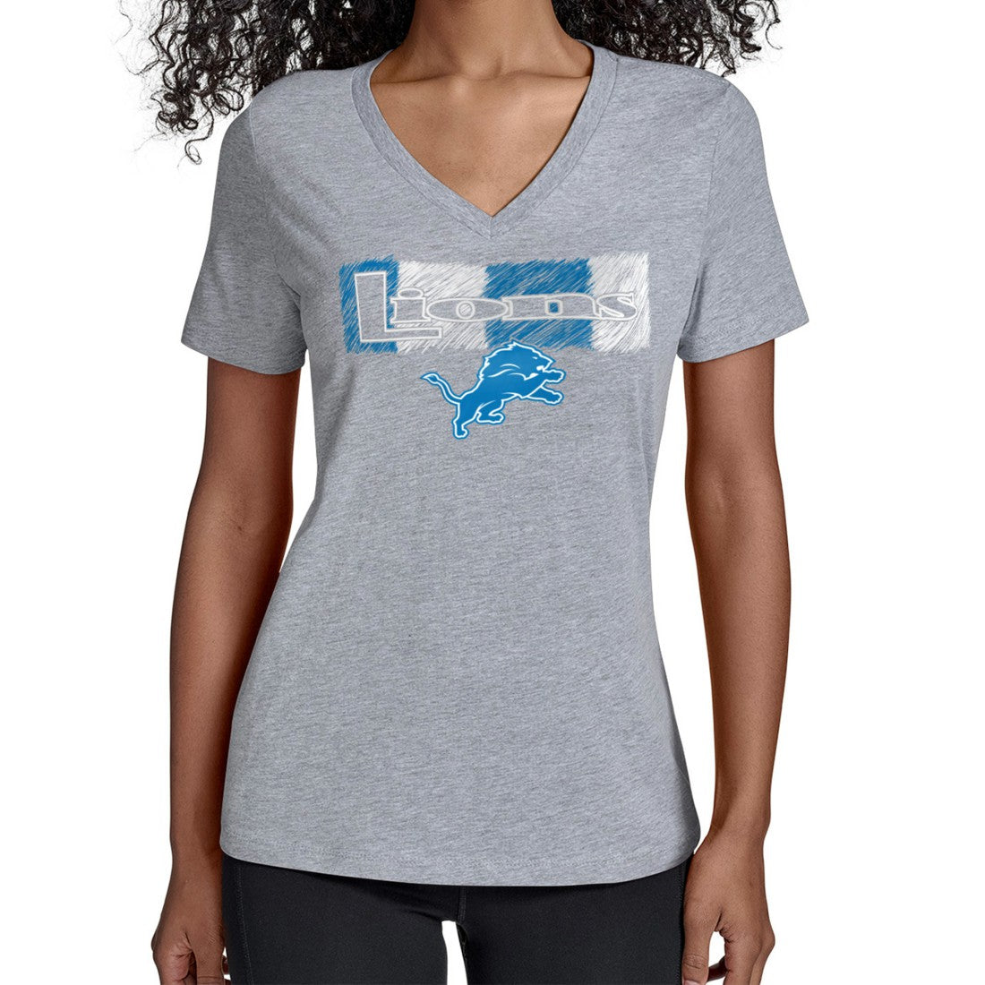 Detroit Lions Starter Women's Color Shading V-Neck T-Shirt - Gray for sale