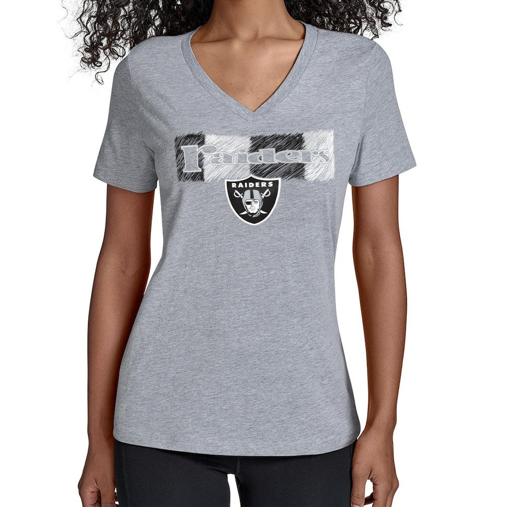 Las Vegas Raiders Starter Women's Color Shading V-Neck T-Shirt - Gray online