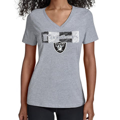 Las Vegas Raiders Starter Women's Color Shading V-Neck T-Shirt - Gray online
