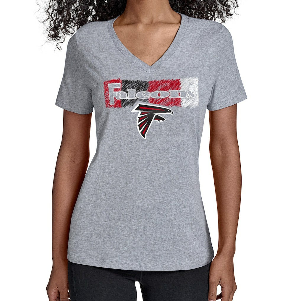 Atlanta Falcons Starter Women's Color Shading V-Neck T-Shirt - Gray sale
