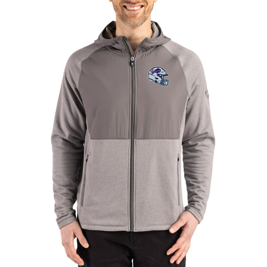 Buffalo Bills Cutter & Buck Peshastin Eco Fleece Recycled Raglan Full-Zip Tri-Blend Hybrid Jacket - Heather Gray cheap