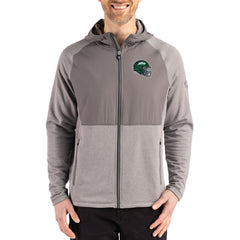 New York Jets Cutter & Buck Peshastin Eco Fleece Recycled Raglan Full-Zip Tri-Blend Hybrid Jacket - Heather Gray sale