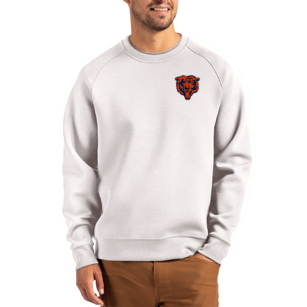 Chicago Bears Cutter & Buck Throwback Roam Recycled Raglan Pullover Sweatshirt - Gray discount