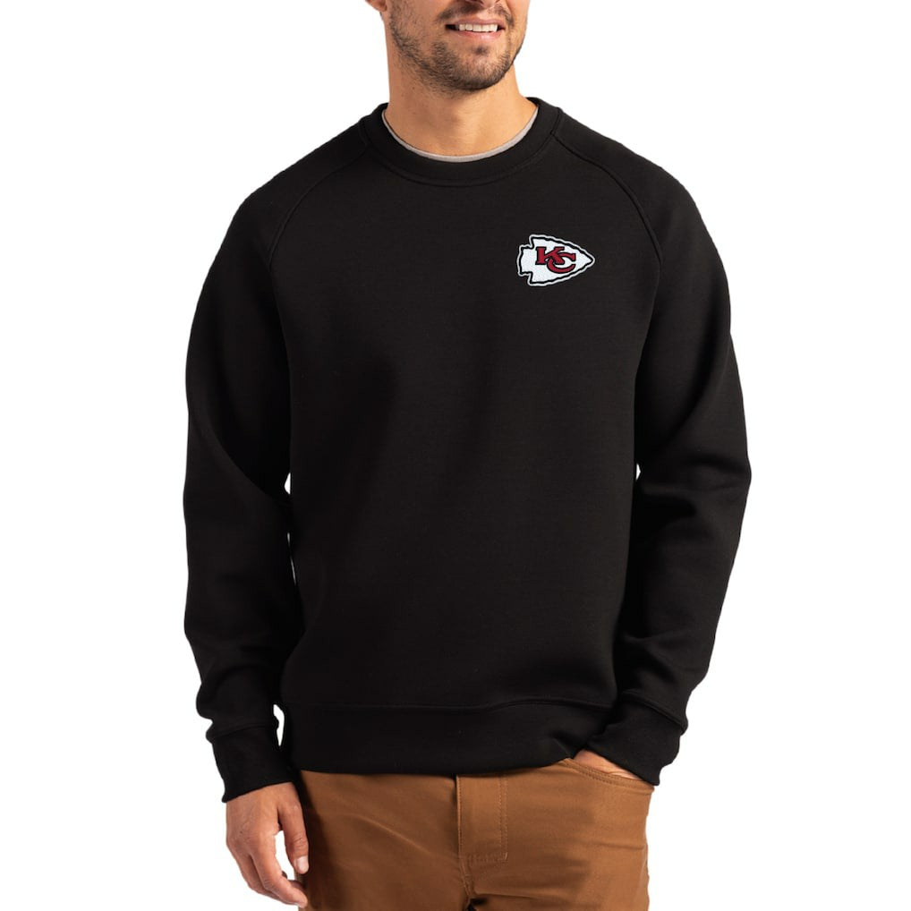 Kansas City Chiefs Cutter & Buck Primary Logo Roam Recycled Raglan Pullover Sweatshirt - Black outlet