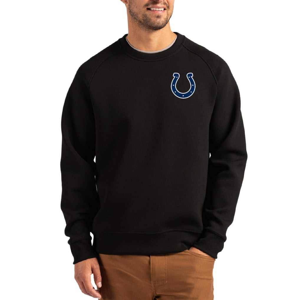 Indianapolis Colts Cutter & Buck Primary Logo Roam Recycled Raglan Pullover Sweatshirt - Black cheap