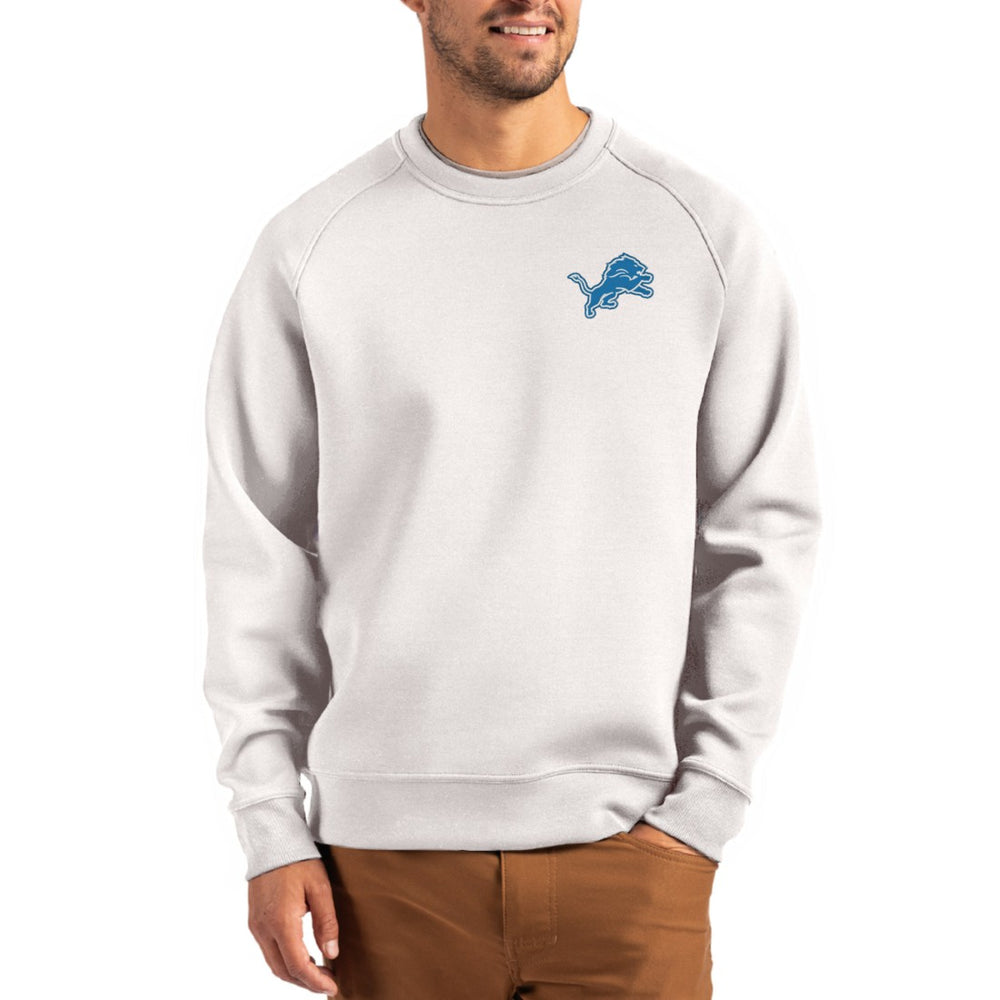 Detroit Lions Cutter & Buck Primary Logo Roam Recycled Raglan Pullover Sweatshirt - Gray on sale
