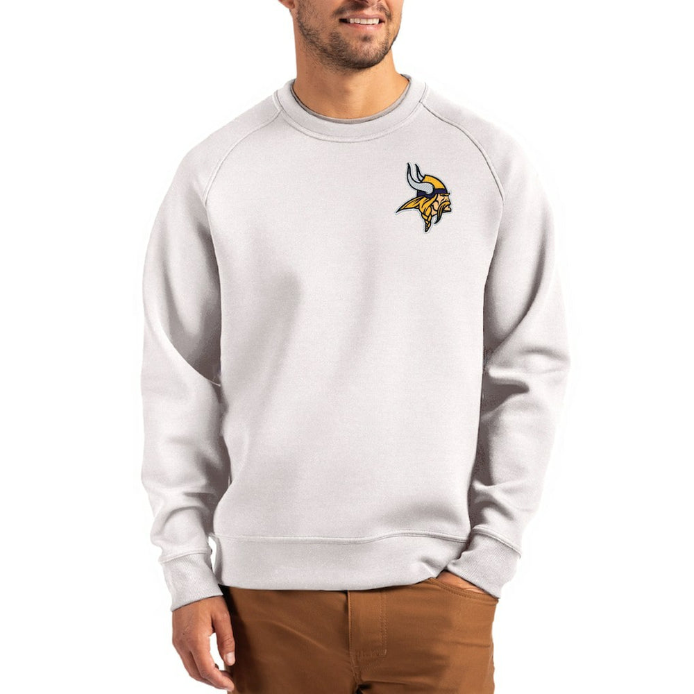 Minnesota Vikings Cutter & Buck Primary Logo Roam Recycled Raglan Pullover Sweatshirt - Gray on sale