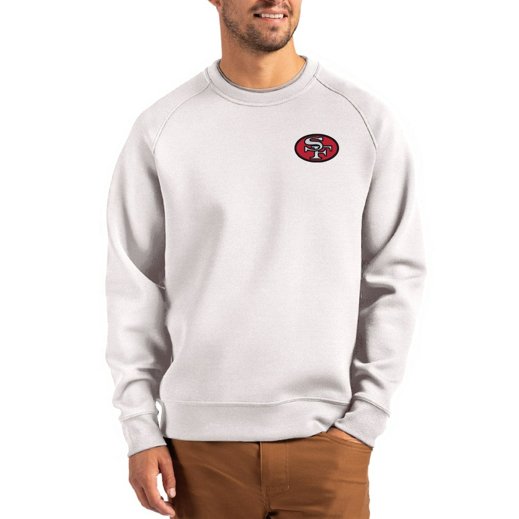 San Francisco 49ers Cutter & Buck Throwback Roam Recycled Raglan Pullover Sweatshirt - Gray discount