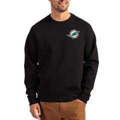 Miami Dolphins Cutter & Buck Primary Logo Roam Recycled Raglan Pullover Sweatshirt - Black sale