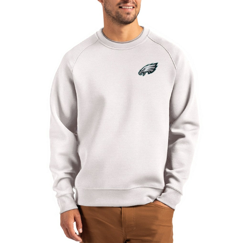 Philadelphia Eagles Cutter & Buck Primary Logo Roam Recycled Raglan Pullover Sweatshirt - Gray cheap