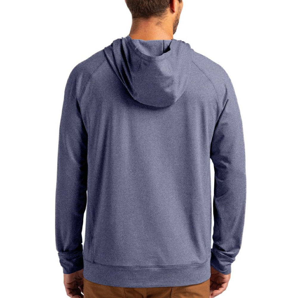 Cleveland Browns Cutter & Buck Adapt Americana Knit Recycled Raglan Pullover Hoodie - Heather Navy on sale