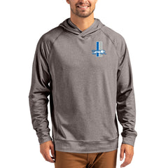 Detroit Lions Cutter & Buck Adapt Historic Knit Recycled Raglan Pullover Hoodie - Heather Gray for sale