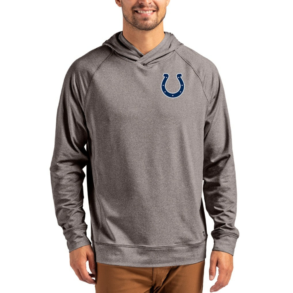 Indianapolis Colts Cutter & Buck Adapt Knit Recycled Raglan Pullover Hoodie - Heather Gray outlet