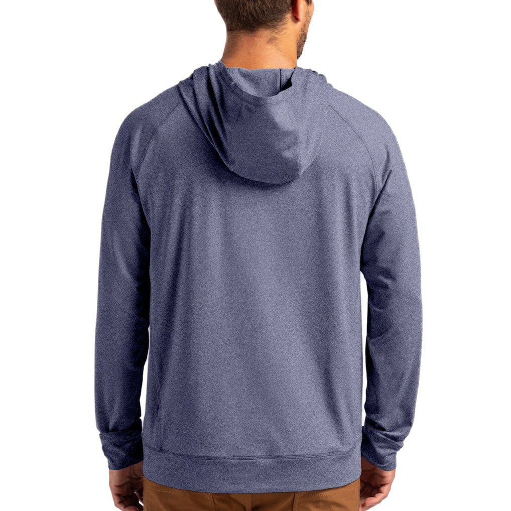 Los Angeles Chargers Cutter & Buck Adapt Historic Knit Recycled Raglan Pullover Hoodie - Heather Navy outlet