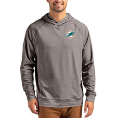 Miami Dolphins Cutter & Buck Adapt Historic Knit Recycled Raglan Pullover Hoodie - Heather Gray cheap