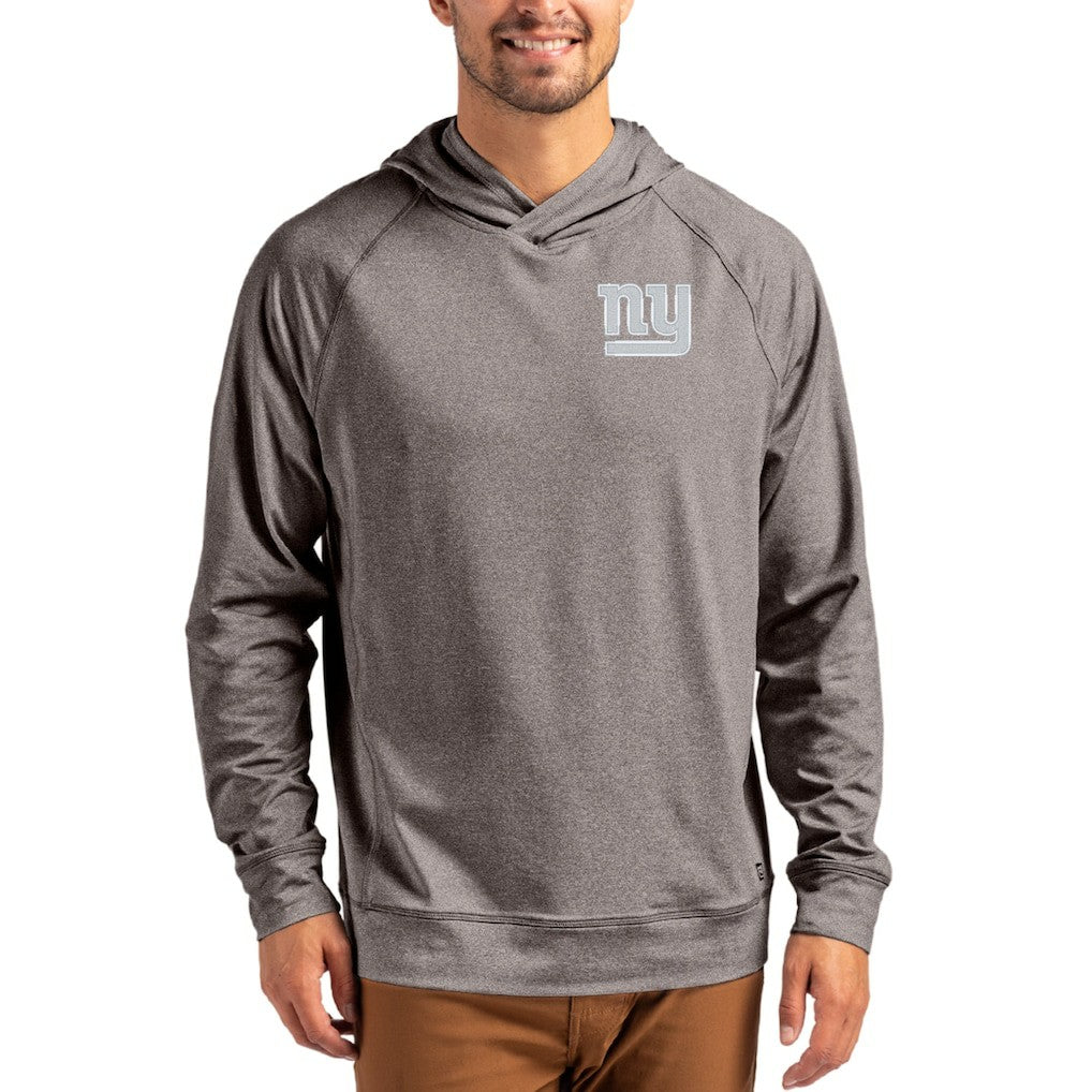 New York Giants Cutter & Buck Adapt Knit Recycled Raglan Pullover Hoodie - Heather Gray cheap