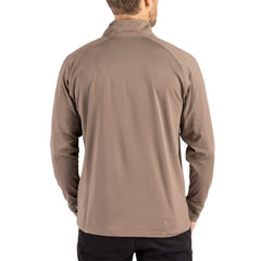 Carolina Panthers Cutter & Buck Adapt Eco Knit Stretch Recycled Quarter-Zip Pullover - Brown sale