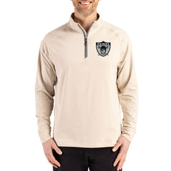 Las Vegas Raiders Cutter & Buck Adapt Eco Knit Stretch Recycled Quarter-Zip Pullover - Tan discount