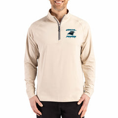 Carolina Panthers Cutter & Buck Throwback Logo Adapt Eco Knit Stretch Recycled Quarter-Zip Pullover - Tan online