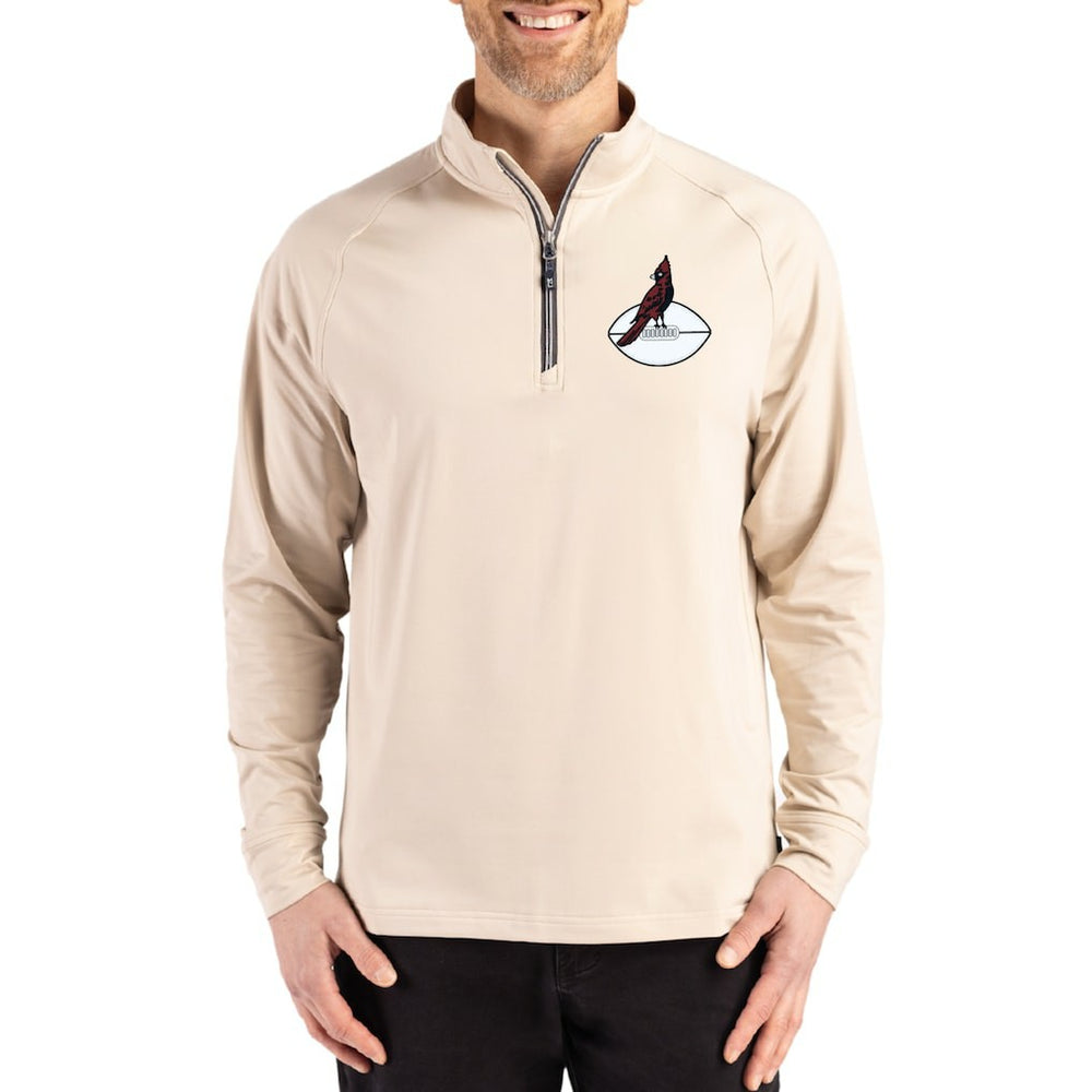 Arizona Cardinals Cutter & Buck Throwback Logo Adapt Eco Knit Stretch Recycled Quarter-Zip Pullover - Tan on sale