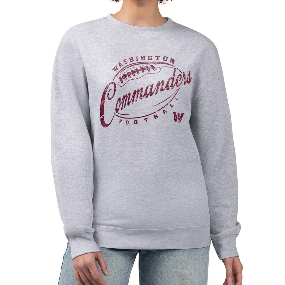 Washington Commanders G-III 4Her by Carl Banks Women's Distressed Graphics Fleece Pullover Sweatshirt - Gray outlet