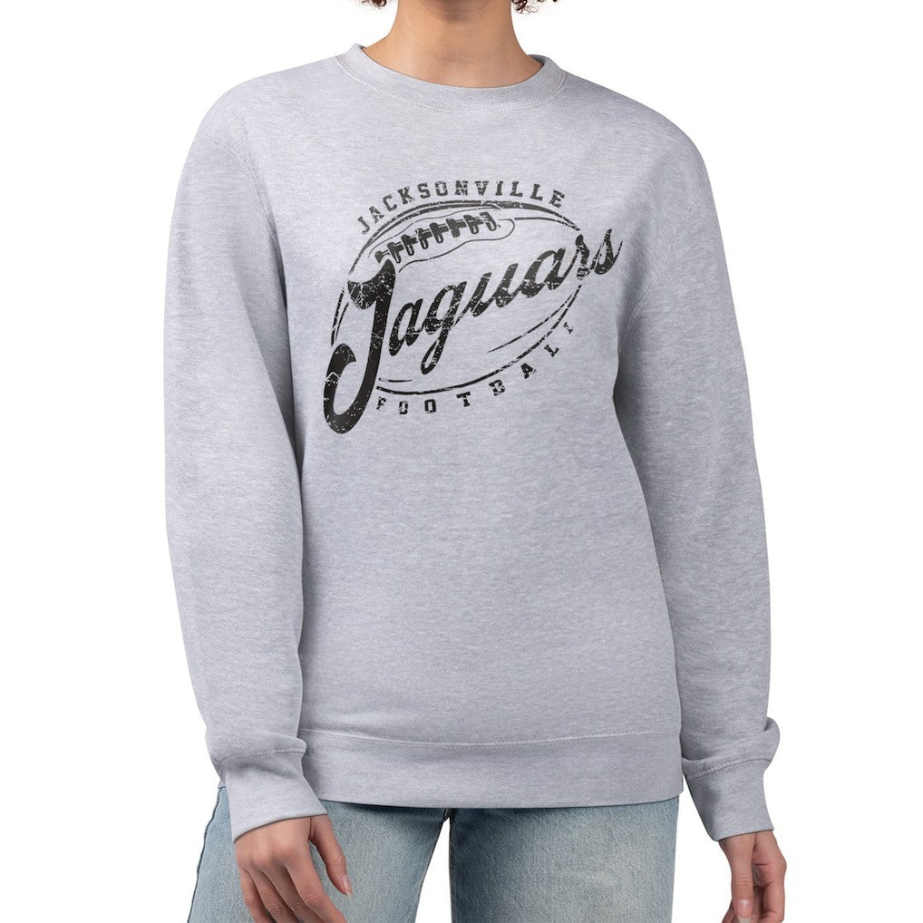 Jacksonville Jaguars G-III 4Her by Carl Banks Women's Distressed Graphics Fleece Pullover Sweatshirt - Gray discount