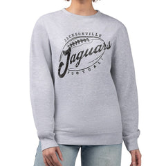 Jacksonville Jaguars G-III 4Her by Carl Banks Women's Distressed Graphics Fleece Pullover Sweatshirt - Gray discount