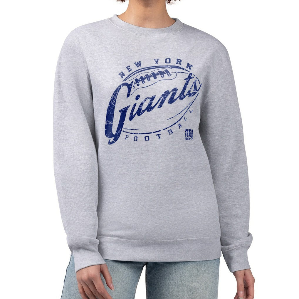 New York Giants G-III 4Her by Carl Banks Women's Distressed Graphics Fleece Pullover Sweatshirt - Gray outlet