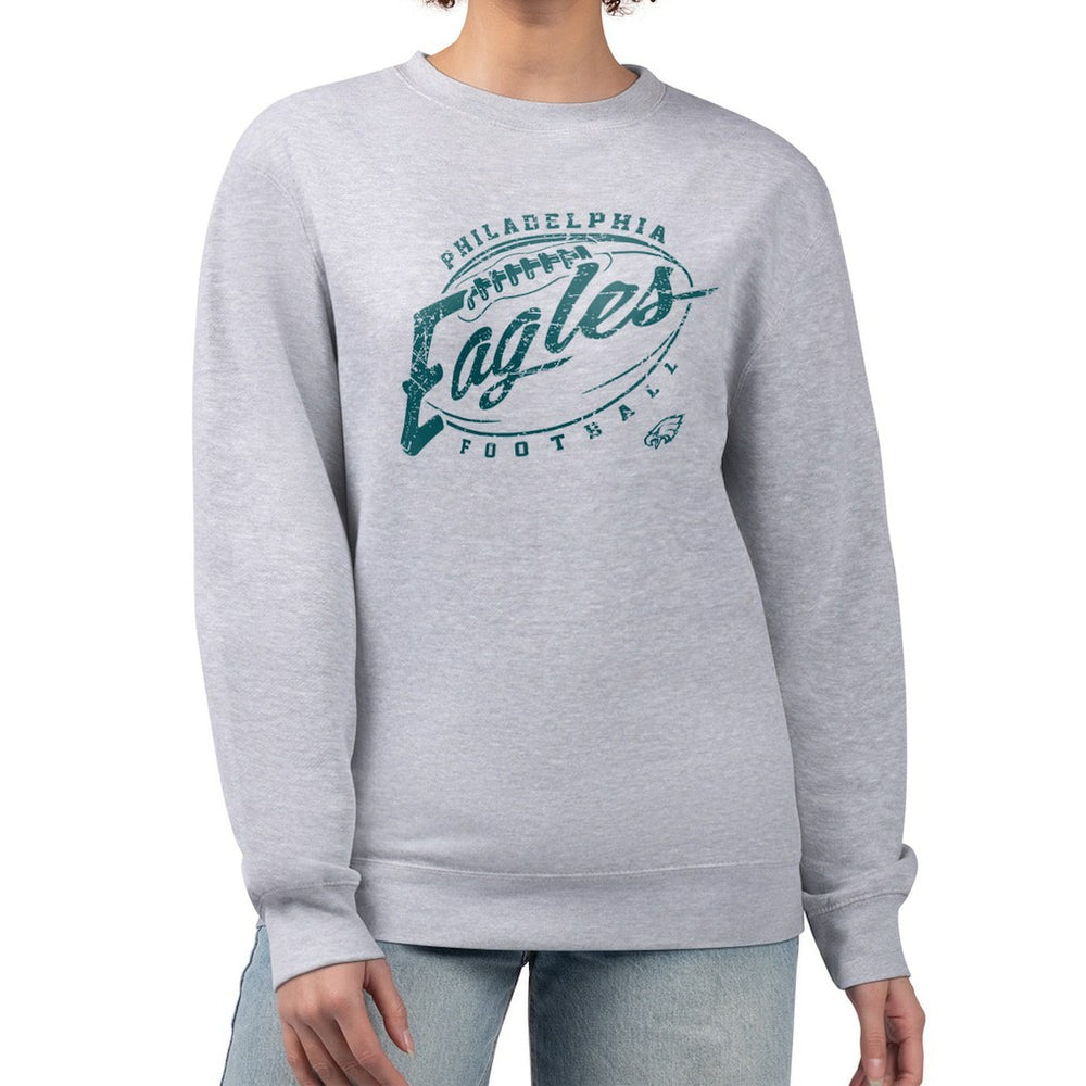 Philadelphia Eagles G-III 4Her by Carl Banks Women's Distressed Graphics Fleece Pullover Sweatshirt - Gray online
