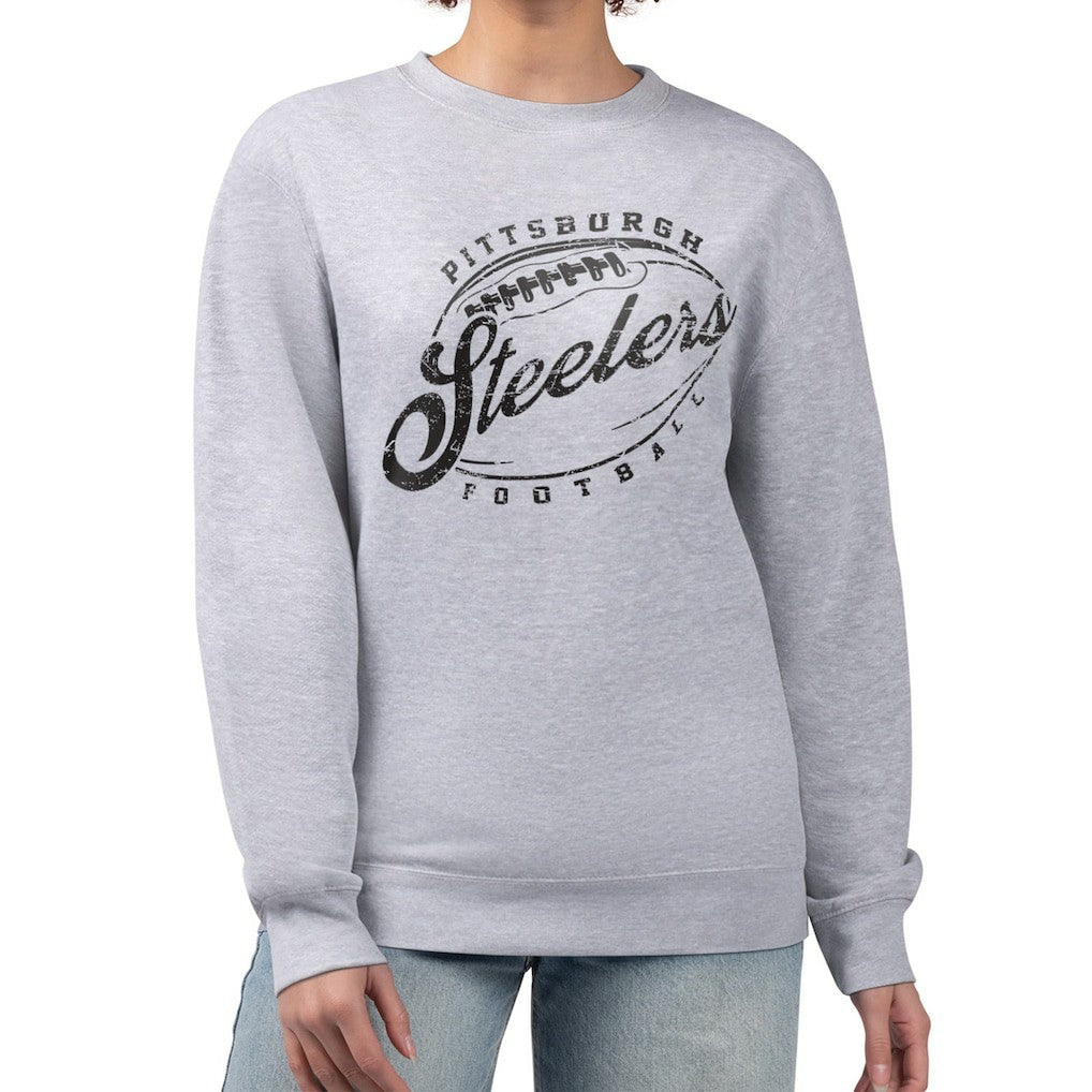 Pittsburgh Steelers G-III 4Her by Carl Banks Women's Distressed Graphics Fleece Pullover Sweatshirt - Gray sale