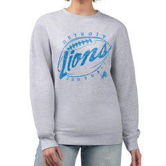 Detroit Lions G-III 4Her by Carl Banks Women's Distressed Graphics Fleece Pullover Sweatshirt - Gray online