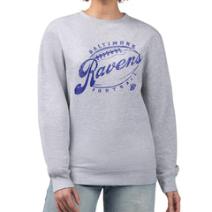 Baltimore Ravens G-III 4Her by Carl Banks Women's Distressed Graphics Fleece Pullover Sweatshirt - Gray on sale