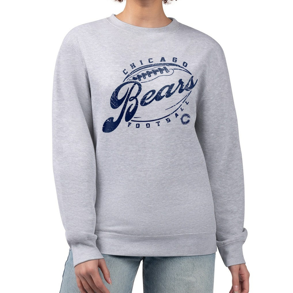 Chicago Bears G-III 4Her by Carl Banks Women's Distressed Graphics Fleece Pullover Sweatshirt - Gray outlet
