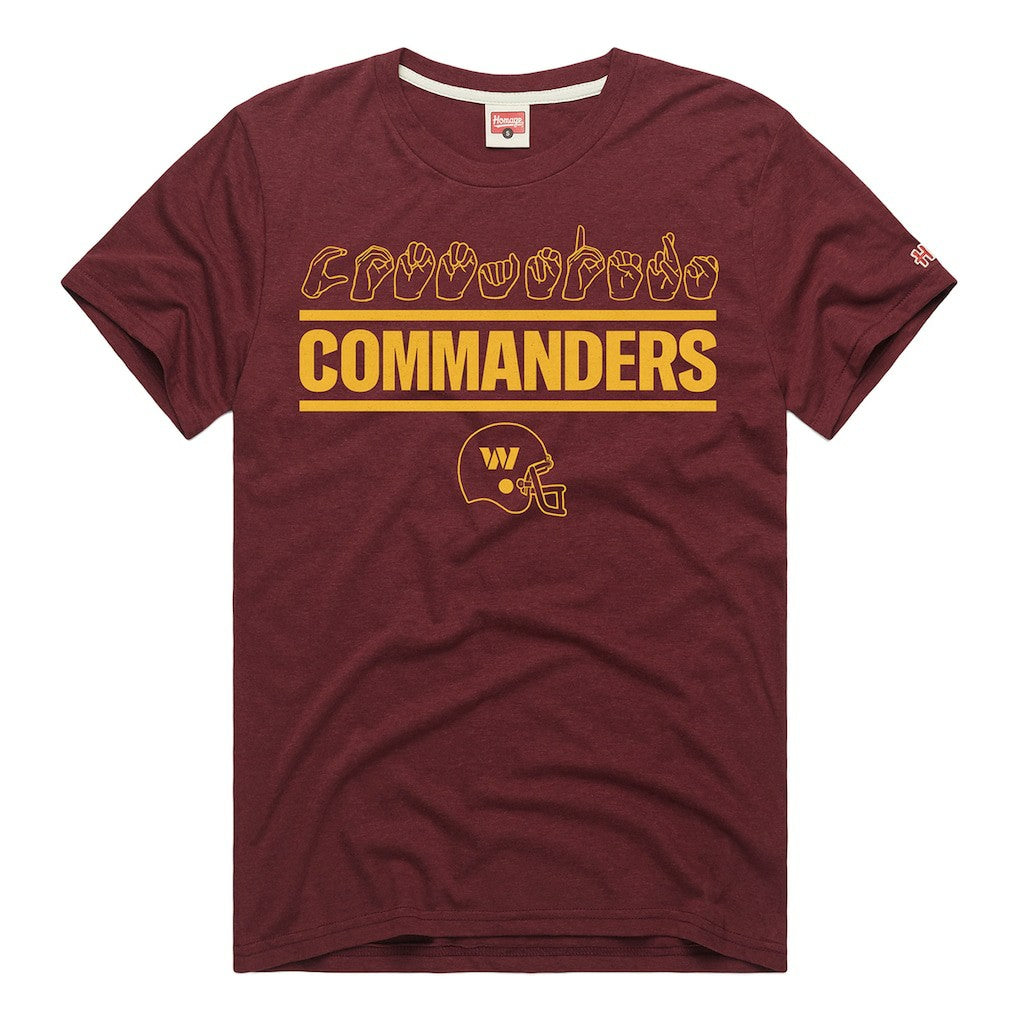 Washington Commanders Homage Unisex NFL ASL Collection by Love Sign Tri-Blend T-Shirt - Burgundy for sale