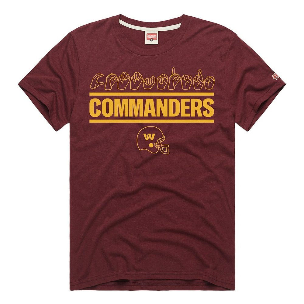 Washington Commanders Homage Unisex NFL ASL Collection by Love Sign Tri-Blend T-Shirt - Burgundy for sale